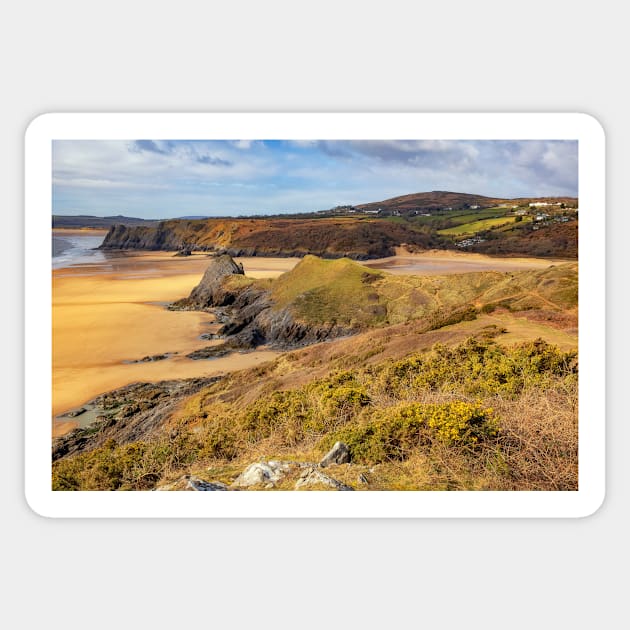 Three Cliffs Bay, Gower Sticker by dasantillo